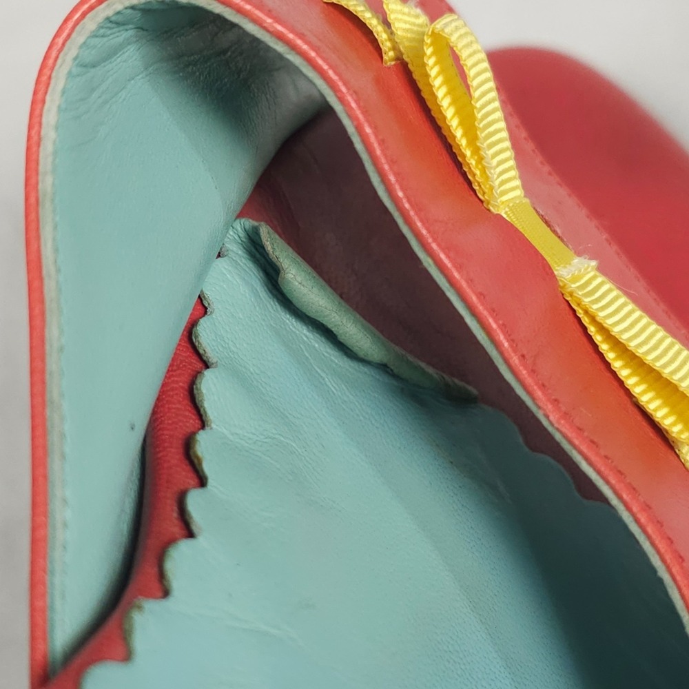 Vintage Lily Pulitzer Sandals Women Size 10 M Red Yellow Leather Slip-On Open To - Picture 8 of 16
